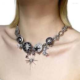 Choker Punk Necklace For Women Neck Chain Titanium Steel Y2K Accessories 2023 Trendy Girls Vintage Necklaces Adjustable Lengths