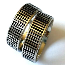 36pcs Men's Punk Bands Ring Male Female 8mm Comfort-fit Stainless Steel Rings Black Oil Filled Man Jewellery Whole lots282e