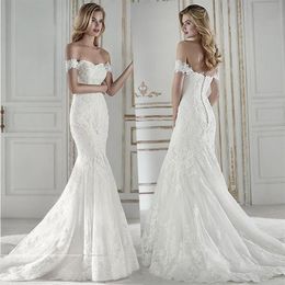 Glamorous Fashion Sweetheart Neckline Mermaid Wedding Dresses Charming Lace Appliques Custom-made Bridal Wedding Gowns Vestido De 275v