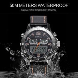 Sport Watches Waterproof Genuine Dual Display Quartz WristwatchesCool Man Clock Fashion Smart Digital Watch LED Men 1281242d