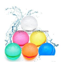 Other Festive Party Supplies Reusable Water Balloons Quick Fill Self-Sealing Bombs Soft Sile Splash Ball Magnetic Outdoor Games Z0 Dhhkd