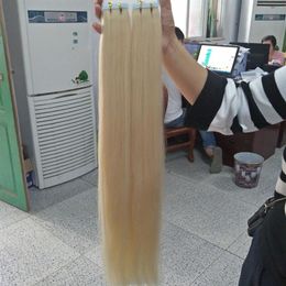 Grade 10A---Double Drawn Blonde Colour 613 Pu tape in hair extension 100% Human remy hair 12''-26'' Weight 2 g 295U