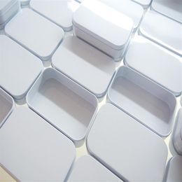 New Arrival white Rectangle gift storage metal box sealing plain tin box 95x60x21mm without hinge245a