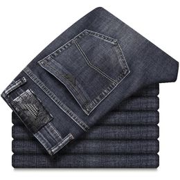 New Autumn Men's Cotton Jeans Slim Elastic Italy Eagle Brand Fashion Business Trousers Classic Style Winter Jeans Denim Pants3298