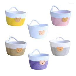 Storage Baskets Fabric Tray Desk Basket Containers With Handle Cute Bear Hang Bag For Jewellery Keys Fruits Candy