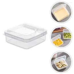 Dinnerware Sets 2 Pcs Small Storage Box Lid Transparent Fresh-keeping Cases Protector 10X10CM Cheese Slice Boxes Butter Dishes Pp