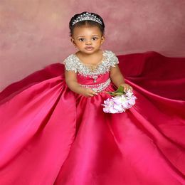 lace crystals flower girl dresses sheer neck satin little girl wedding dresses cheap communion pageant dresses gowns f359275r