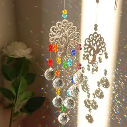 Cushion Crystal Pendant Sun Catchers Prisms Life Tree Colorful Diy Chain Window Curtains Hanging Decoration Home Garden Decor Wind Chime