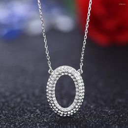 Pendant Necklaces Fantastic Dragon Round Necklace Silver Colour For Women Jewellery Austrian Crystal Birthday Gift NA110180