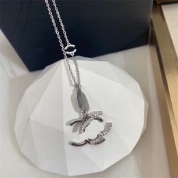 Women C Letter logo Pendant Necklaces CCity silvery chokers Woman Luxury Designer Gold Necklace Jewelry 5634