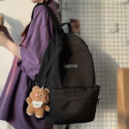 School Bags Book Black Ladies Backpacks Kawaii Girl Nylon Bag Teen College Student Female Backpack Waterproof Cute Women Fashion 230721