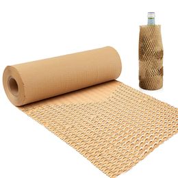 Embossing 90m Honeycomb Packaging Paper for Moving Gift Packaging Wrapping Brown Kraft Paper Roll Packing Supplies Diy Craft Decoration