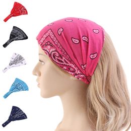 Headwear Hair Accessories Boho Soft Cotton Band Headpiece Fashion Wide Stretch Headband Sport Pattern Print Turban Big Headwrap 230721