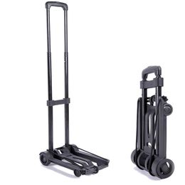 Brushes Foldable Cart Dual Swivel Wheels Grocery Folding Hand Truck Dolly Stair Climber Utility