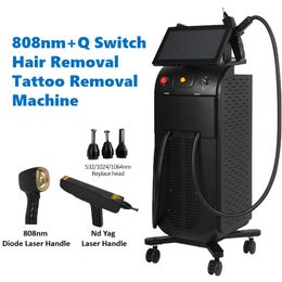 Laser Depilation Anti Aging Skin Rejuvenation Tattoo Laser Remove Machine 808nm Diode Laser Hair Removal Q Switch Nd Yag Laser Pigmentation Remover Equipment