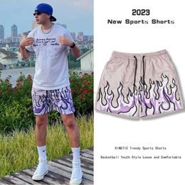 Designer Short Fashion Casual Clothing Kinetic Flame Fashion American Basketball Shorts Summer Breathable Fitness Quick Dry Running Quarter Shorts