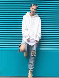 Men's Hoodies Sweatshirts White Hooded Casual Sweater European And American Hip Hop Trend Simple Pullover Loose Fashion 230721