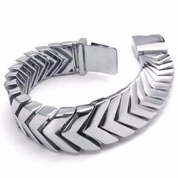 cool mens silver bracelets Jewellery heavy wide 316l stainless steel bracelet men biker chain bracelet NB19278i