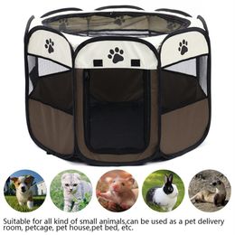 Portable Folding Pet Carrier Tent Dog House Playpen Multi-functionable Cage Dog Easy Operation Octagon Fence Breathable Cat Tent287n