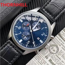 Mens Multi Functional Stopwatch Watch 40mm Japan Quartz movement Chronograph reloj Sapphire waterproof Steel Bracelet orologi da u207Q