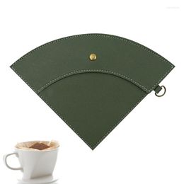 Storage Bags Coffee Philtre Container PU Leather Paper Pouch Cone Holder Portable Waterproof Reusable