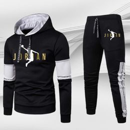 Men's Tracksuits Vintage Winter Sports Cloth Luxury Suit Outdoor Warm Skiing Hoody Sweatshirt Pant Basketball Tracksuit Running Male Outfit