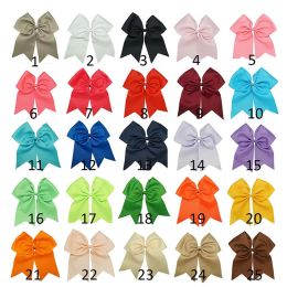 15pcslot 8 Large Solid Ribbon Cheer Bow With Alligator Clips Cheerleading Dance Bows For Girls Barrette AccessoiresZZ