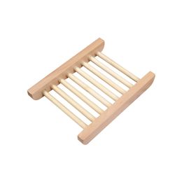 Bamboo Trays Wholesale Wooden Soap Dish Wooden Soap Tray Holder Rack Plate Box Container for Bath Shower Bathroom