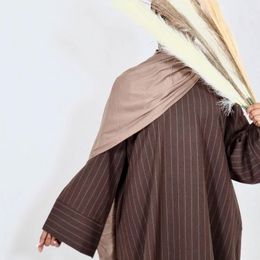 Ethnic Clothing Ramadan Dubai Striped Muslim Long Hijab Dress Turkey Muslim Closed Abaya Kaftans Luxury Islam Clothing Robe Musulmane Longue 230721