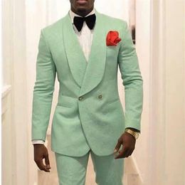 Handsome Mint Green Mens Wedding Tuxedos Two Pieces One Button Classic Fit Men Prom Evening Party Suits Man Formal Wear259S