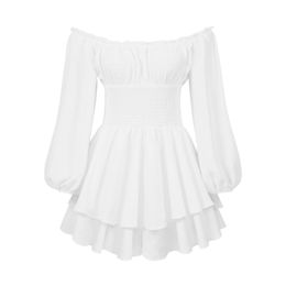 Macacões para roupas femininas skims vestido macacão verão alta costura feminino linha plissada decote manga longa babados casuais macacão moderno e casual