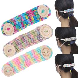 Crocheted Ear Saver for Face Mask Comfort Mask Extenders with Wooden Buttons for Adults and Kids238x