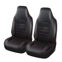 Universal Car Seat Cover Siamese Pu Leather Double Front Seats Covers Fittings Crossovers Sedans Auto Interior Accessories Protect298w