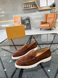 Excellent Brand Walk Suede Gentleman Dress Sneakers Shoes Men Smooth Leather Loafers Slip-on Moccasins Comfort Party Dress Casual Walking EU38-44