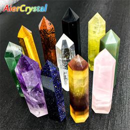 Albums Natural Stone and Crystals Point Wand Witchcraft Rose Quartz Amethyst Home Decoration Mineral Stones Crafts Room Aquarium Decor