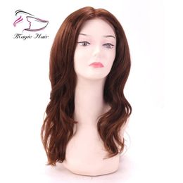 Evermagic full lace wigs lace front wigs for black women color 2# body wave Brazilian virgin hair 130 150 density 100% human hair349b