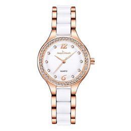 Arrival Ceramic Quartz Movement Womens Watch Diamond Ladies Watches Life Waterproof Favourite Wristwatches Whole243z