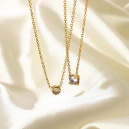 Pendant Necklaces High Quality Mini Zircon Stone Necklace Waterproof Jewelry Gold Plated Exquisite Charm For Women Holiday Gift