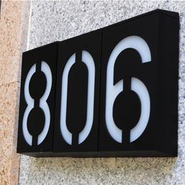 Other Home Decor Solar Powered 0-9 LED Light House Address Number Street Road Doorplate Wall Lamp waterproof housing House Number Light 230721