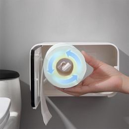 Craft Toilet Paper Holder Towel Wall Mounted Storage Box Bathroom Accessories Tray Roll Tube Punchfree Doublelayer