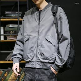 Men's Jackets Jacket 2023 Stand Collar Bomber Fashion Personality Work Big Pocket Korean Casual Youth Wi