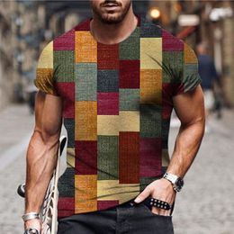 Men's T Shirts Unisex Shirt Tee Color Block Graphic 3D Print Outdoor Street Short Sleeve Clothing Casual Big And Tall / Summer