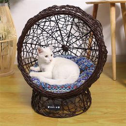 Cat Beds & Furniture Cat's Nest Dog's Hammock Swing Hanging Cage Pet Bed Rattan Weaving House281R