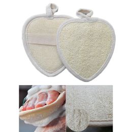 Natural Loofah Bath Brush Body Exfoliating Back Rubbing Massage Brush Towel Hanging Cleaning Brushes