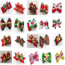 100pcs Factory Christmas Pet Dog Hair Bows bowknot hairpin head flower Pet Supplies Grooming Holiday Dog Accessories P912869