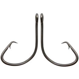 100pcs 7381 High Carbon Steel fishhooks Black Offset Sport Circle Bait Fishing Hook bass barbed hooks223m