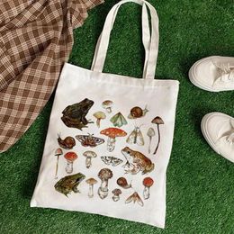 Storage Bags Frog Women Large Capacity Harajuku Cartoon Vintage Hip Hop Shopping Bag Canvas Funny Women's Shoulder Kawaii Gir3175