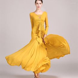 Stage Wear Wholesale High Quality Long Sleeve Women Dress Ballroom Dance Practise