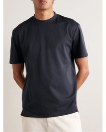 Men T Shirt Loro Piana Men's Blue Cotton-jersey T-shirt Fashion Short Sleeves Tops Summer Tshirt