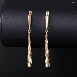 Stud Earrings Davieslee 585 Rose Gold Color Womens Fashion Ear Jewelry Gifts Bar For Women Girls Drop LGE262A